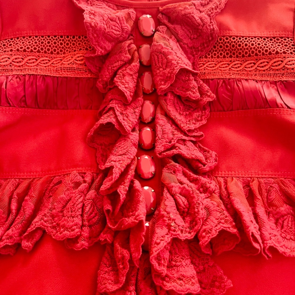 Stunning bright red occasion cocktail dress Size M Karta - Picture 2 of 6